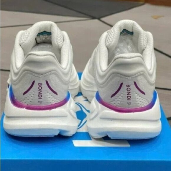 HOKA Women's Bondi 9 Running Shoes-Color: Ash Grey/White - Picture 3 of 6